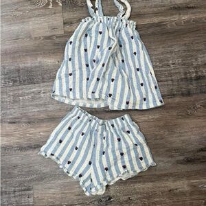 Kids Blue and White Striped Matching Set